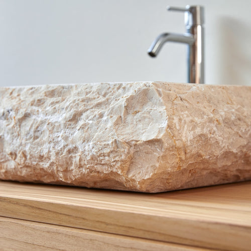 Tikamoon Marmeren waskom in cream b. 50 cm - Beige