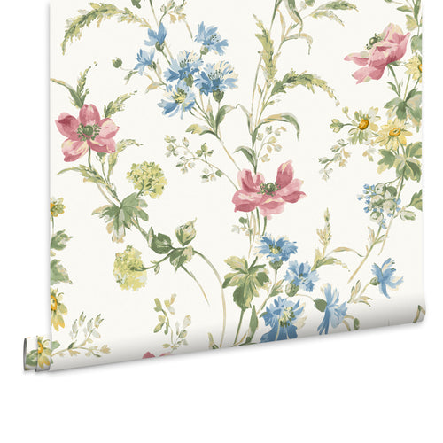 Laura Ashley Vliesbehang - Poppy Meadow Multi