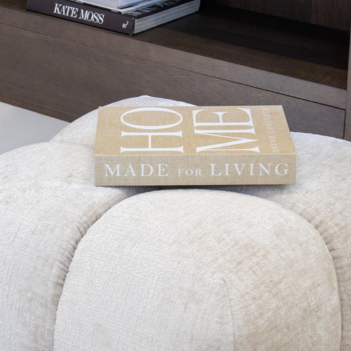 DÉJA Living Poef Timéo - Beige - Stof - 64x64x41cm - vtwonen shop