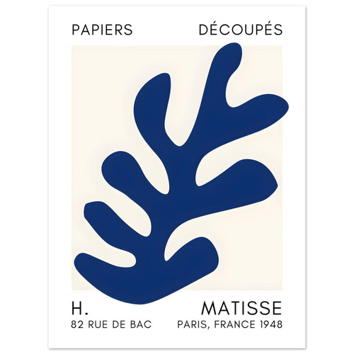 Artfulprints  Matisse – Ocean petals navy blue II   poster 30x40 cm - vtwonen shop
