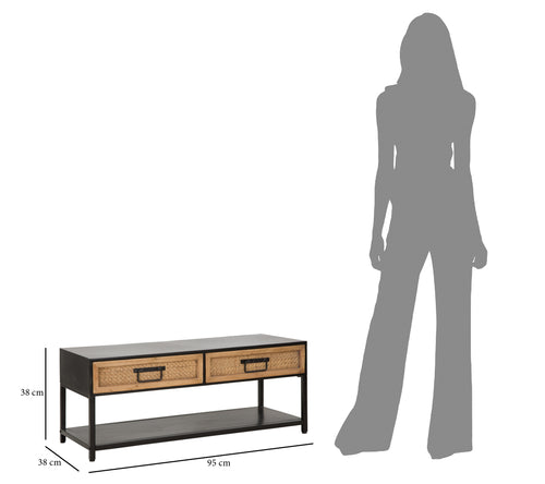 Mauro Ferretti tv-meubel - 95x38x38 cm - bruin/zwart