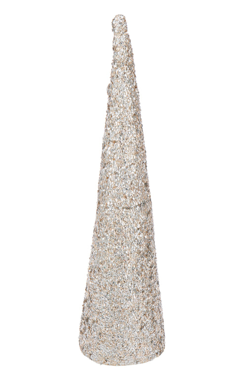 J-Line decoratie Kegel Pailletten Schuim - kunststof - champagne - large