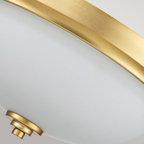 Elstead Feiss Malibu Bowl Semi Flush Plafondlamp Geborsteld Messing, IP44