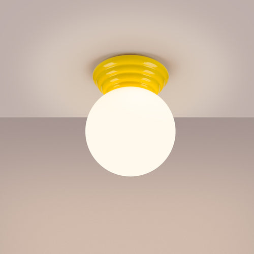 Sollux Lighting Plafondlamp ZORI geel IP44 - 12x16x12cm