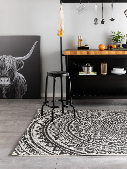 benuta binnen- en buitenkleed Cleo - wit/zwart - 160x230 cm