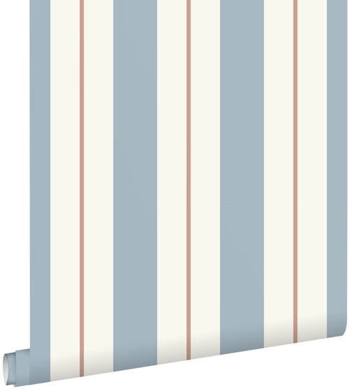 ESTAhome behang strepen vergrijsd blauw - 0.53 x 10.05 m - 132154