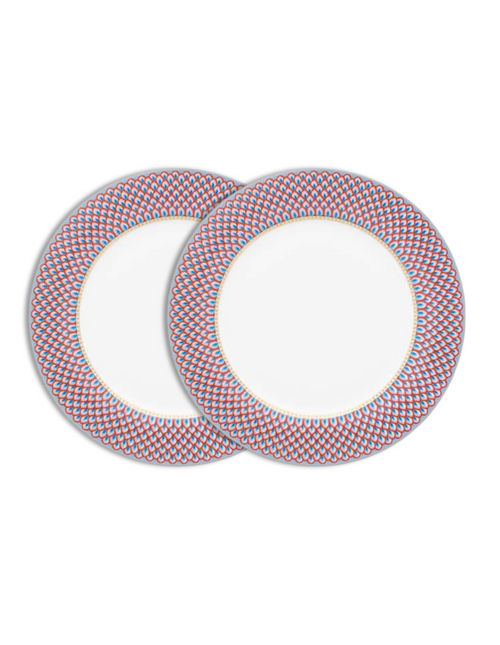 Pip Studio Flower Festival Dinerborden - Servies - Set van 2 borden - Lichtblauw - 26.5cm - vtwonen shop