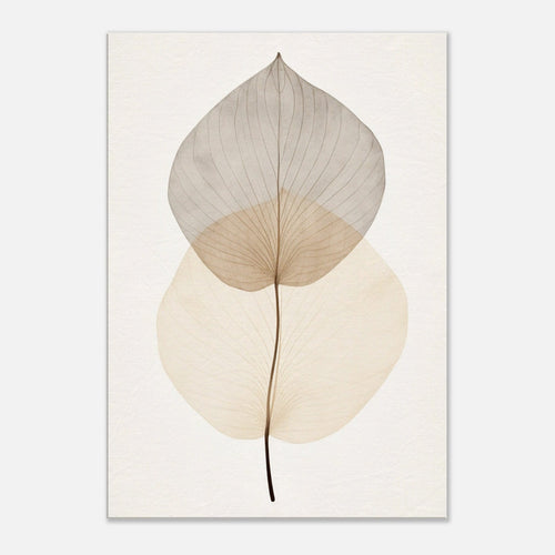 Artfulprints Canvas Japandi - Leaf canvas - 60x90 cm - beige