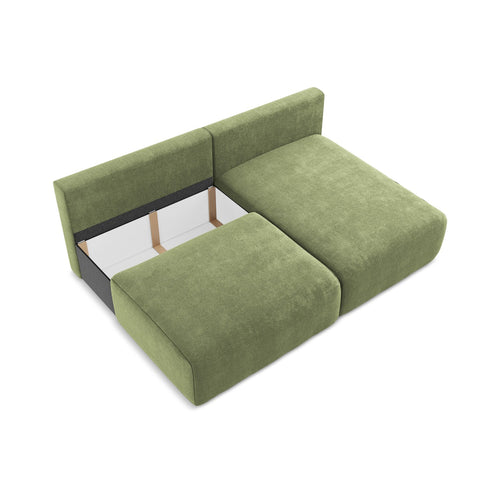 LaMiaSofa hoekbank rechts Ostia - chenille stof - groente - 210x149x79