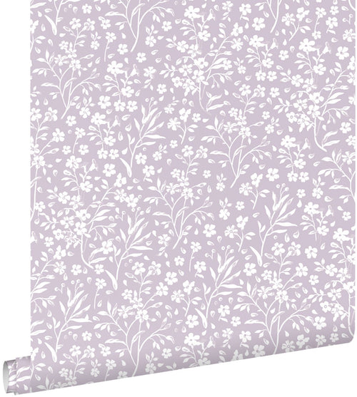 ESTAhome behang bloemetjes lila paars - 53 cm x 10.05 m - 139883