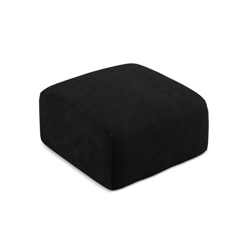 LaMiaSofa Poef Savona - chenille stof - zwart - 65x65x40