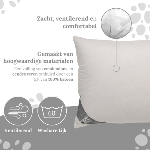 Ten Cate hoofdkussen - eendendons double facee - 60x70