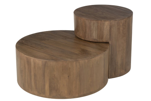 J-Line bijzettafel toge - hout - bruin - 2 stuks