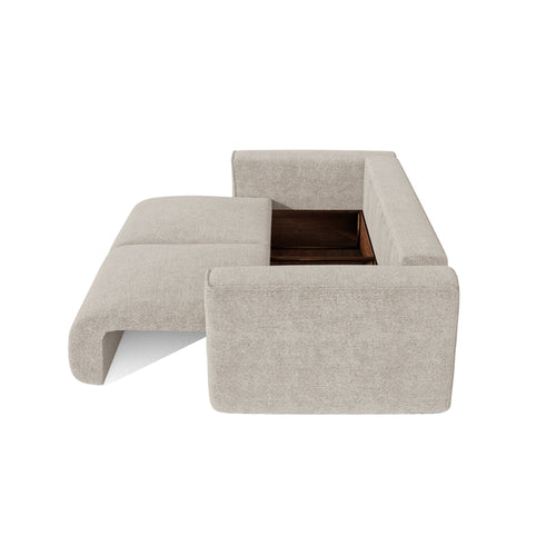 Premium Interiors - Slaapbank met opbergruimte COMO - bouclé-stof beige 254cm