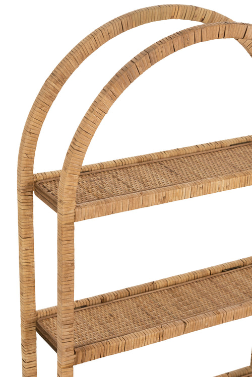 J-Line wandrek Ovaal 3 planken Plooibaar - rotan - naturel