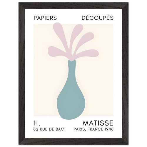 Artfulprints Poster met Lijst Matisse - Ocean flower pink   - 30x40 cm - Roze
