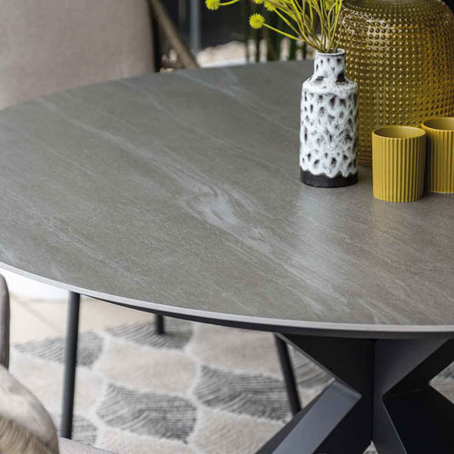 Garden Impressions tuinset Dane - Duuk - donker grijs - Ø150 cm - 6-delig