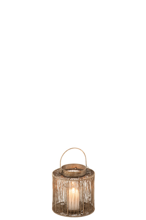 J-Line lantaarn Antiek - metaal - bruin - small - vtwonen shop