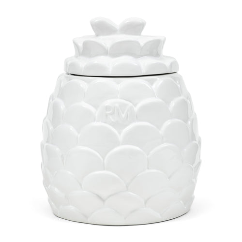 Rivièra Maison Frosted Pine Cone Storage Jar - Porselein - Wit - vtwonen shop