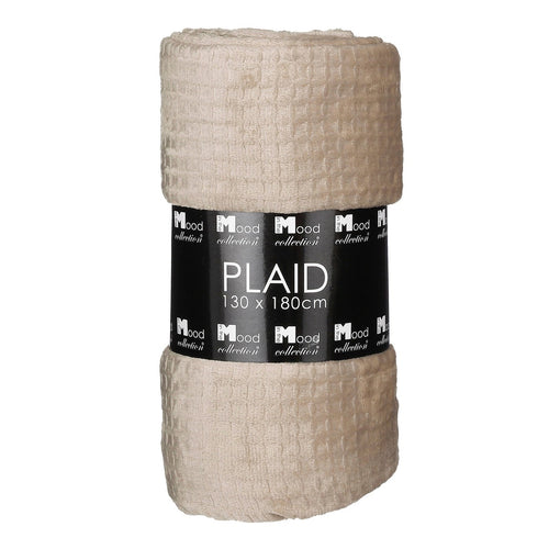 In The Mood Collection Joanne Fleece Plaid - L180 x B130 cm - Polyester - Beige