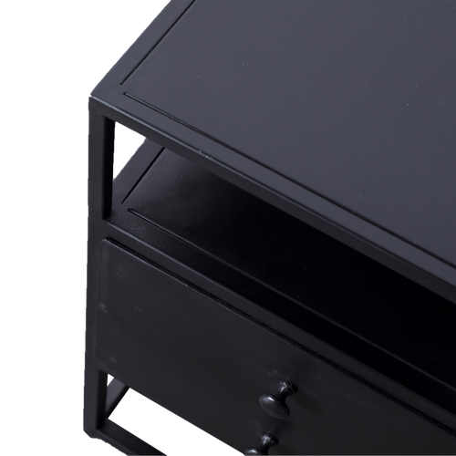 Giga Meubel Nachtkast Joëll - Zwart Metaal - 40x40x60cm - vtwonen shop