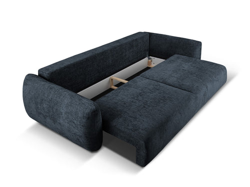 Cosmopolitan Design Slaapbank met opbergdoos Matera 3-zits, chenille, koningsblauw - 108x240x86cm