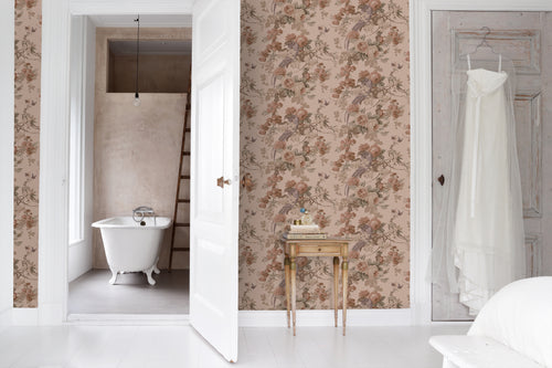 ESTAhome behang bloemen en vogels oudroze - 50 x 900 cm - 139809 - vtwonen shop