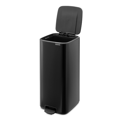 Brabantia Bo Pedaalemmer, 30 liter, stil sluitend, kunststof binnenemmer - Matt Black