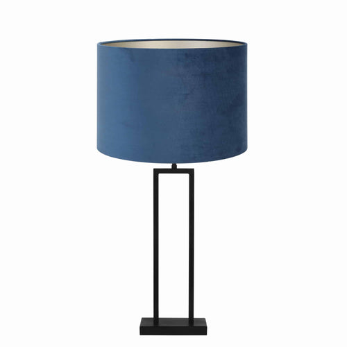 Light & Living tafellamp Shiva/Velours - zwart, blauw - 35x35x84cm - vtwonen shop