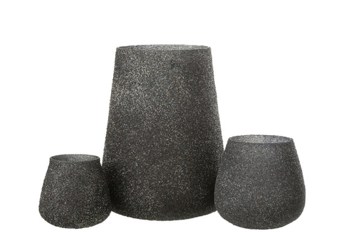 J-Line windlicht Glitter - glas - paars - large - vtwonen shop