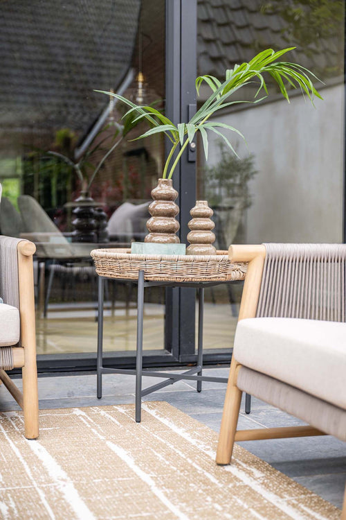 Benidorm bijzettafel - diameter 70xH40 cm -  c. black - natural