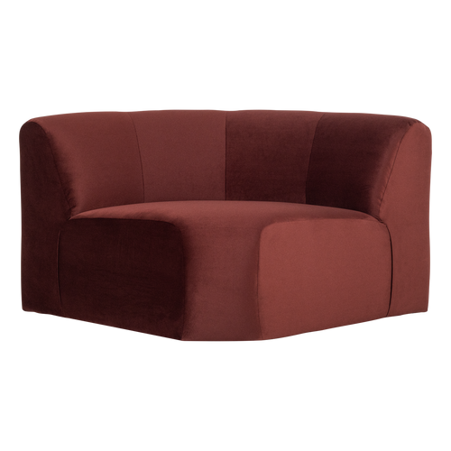 WOOOD hoekelement rond Mojo Base - Velvet - Kastanjebruin - 74x110x110