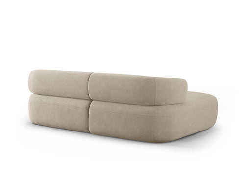 Micadoni linker hoekbank Jenny 5-zits, flueel beige - 145x200x73cm