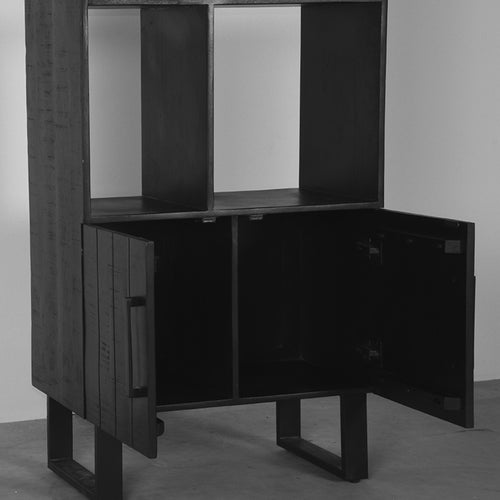 LABEL51 Boekenkast Santos - Zwart Mangohout - 70x40x190cm