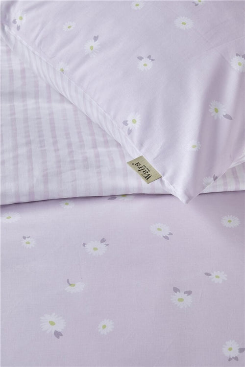 Walra - Dekbedovertrek Little Daisies - 200x220 cm - Lila