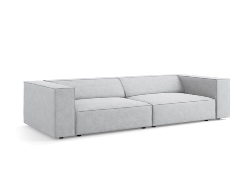 Cosmopolitan Design Bank Arendal 4-zits, chenille met ribbeleffect, lichtgrijs - 102x244x70cm