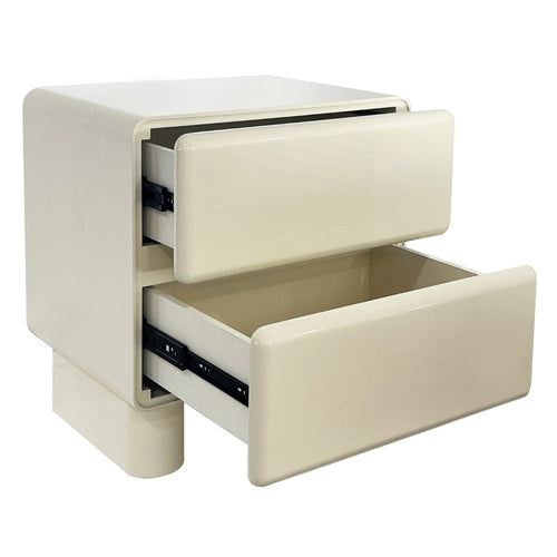 DÉJA Living Nachtkastje Sauda - Crème Glossy MDF - 57x43x57cm