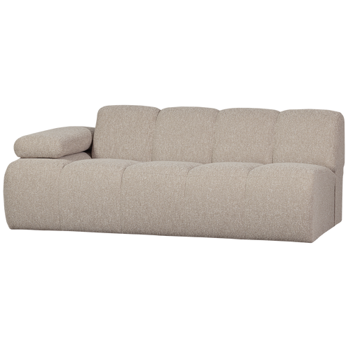 WOOOD 2-zits bank met arm links Mojo - Bouclé - Beige - 74x200x97 cm - vtwonen shop