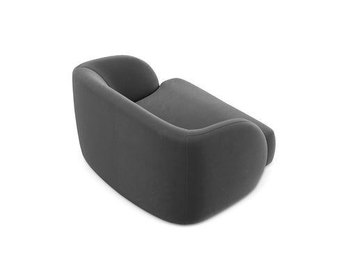 Micadoni Fauteuil Miley flueel, grijs - 90x103x70cm