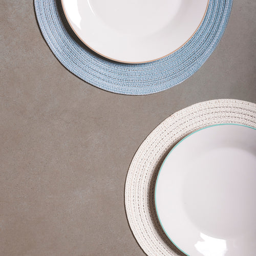 Ona - Placemat 36cm rond wit Nala - Set van 4