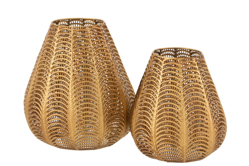 J-Line windlicht Gala - ijzer - goud - large
