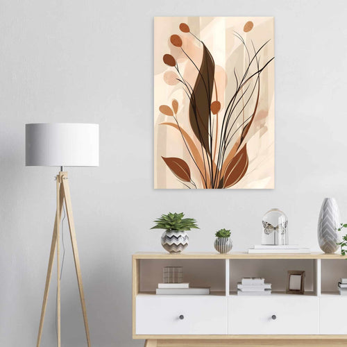 Artfulprints Poster Boho – Autumn growth   - A4 21x29.7 cm - Bruin