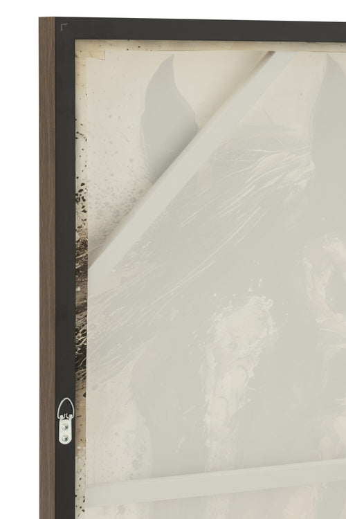 J-Line wanddecoratie Rechthoek Paard - canvas - mix
