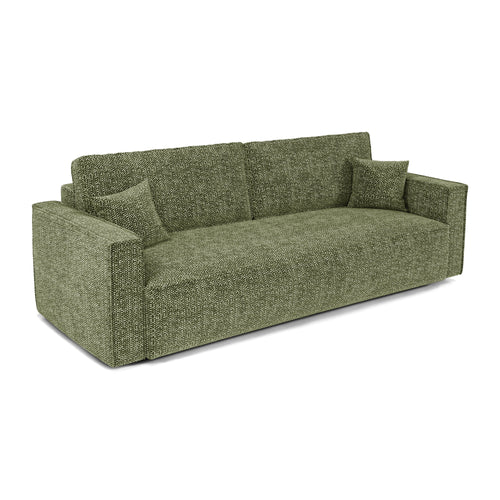 Premium Interiors - Slaapbank met opbergruimte  - stof met tweed-effect groen 254cm