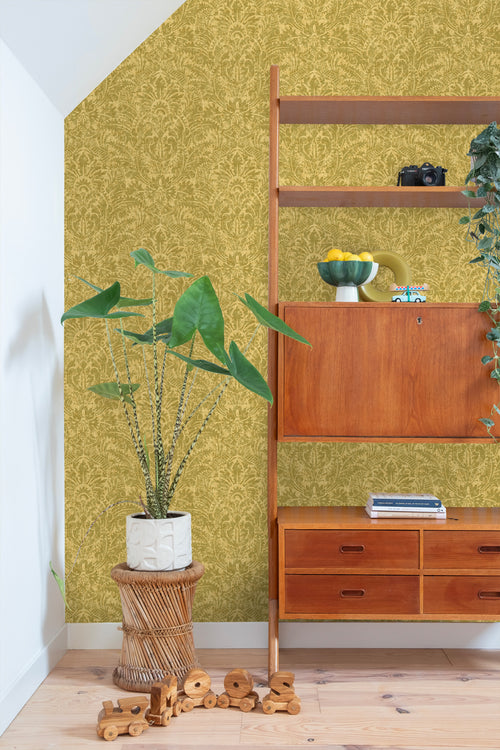 ESTAhome behang ornamenten okergeel - 50 x 900 cm - 131615