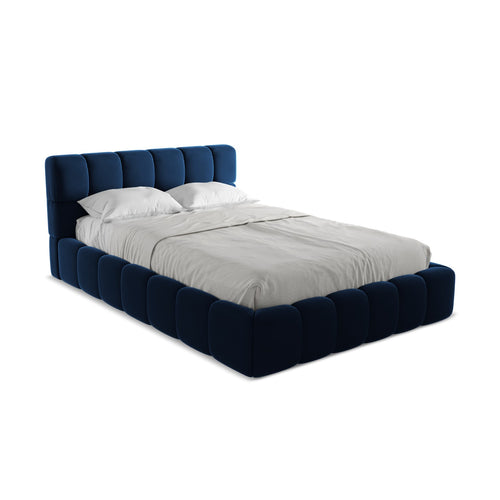 LaMiaSofa Bed met opbergruimte Roma - velours - koningsblauw - 160x228x82
