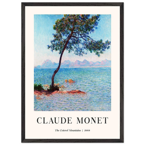 Artfulprints Poster met Lijst Claude Monet - The Esterel Mountains   - 50x70 cm - Turquoise