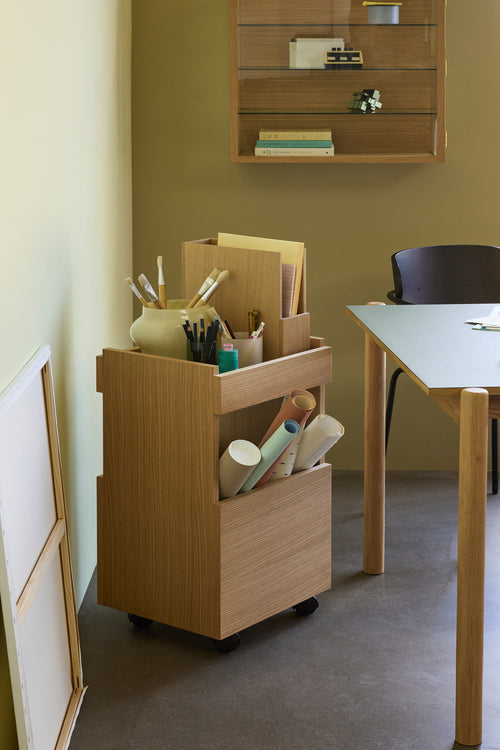 Hübsch trolley Forma - mdf/eik fineer/eikenhout - 40x35xh70cm