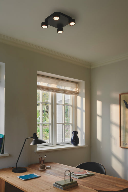 Nordlux Clyde 4-Spot | Plafondlamp | LED Module | Zwart