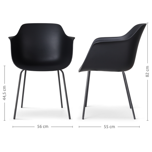 Nolon Nora-Puk Eetkamerstoelen Set van 2 - Zwart - Zwart Onderstel